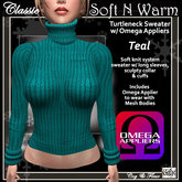 C&F Turtleneck Sweater w Omega Appliers - Teal