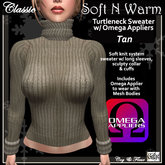 C&F Turtleneck Sweater w Omega Appliers - Tan