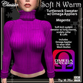 C&F Turtleneck Sweater w Omega Appliers - Magenta