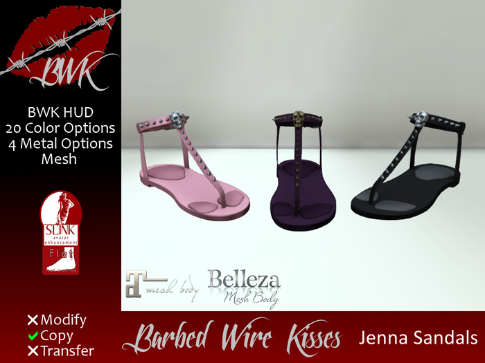 {BWK} Mesh Jenna Sandals (Boxed)