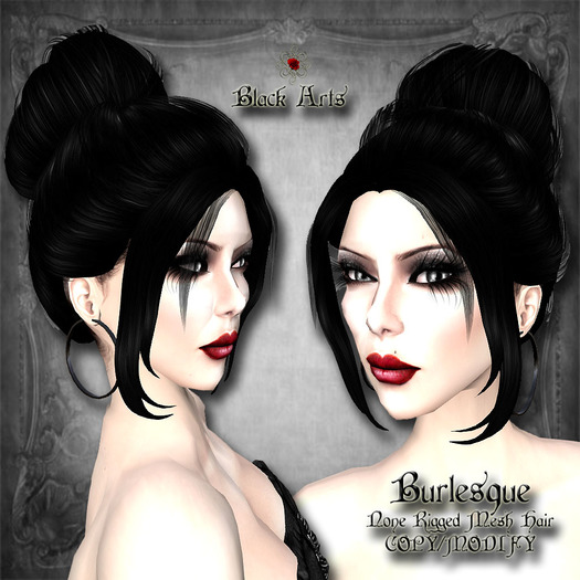 ~Black Arts~Burlesque Rigged Mesh Hair DEMO
