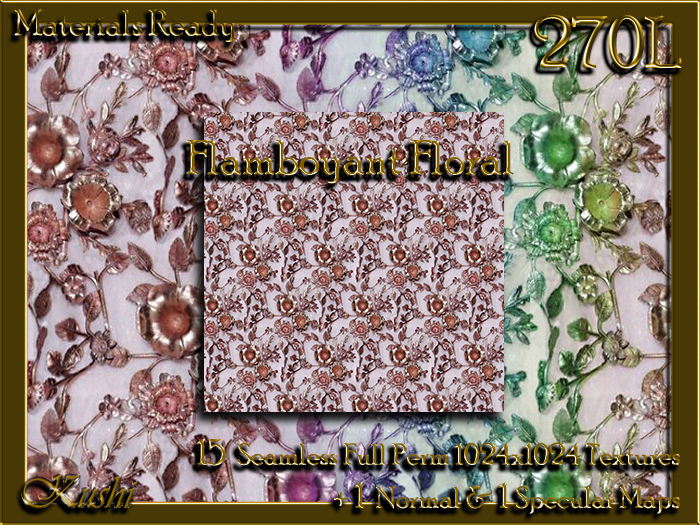 Flamboyant Floral Fabric Seamless Textures