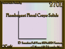 Flamboyant Floral Crepe Solids Fabric Seamless Textures