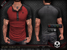 = REBELLION = "DYLAN" HENLEY TEE