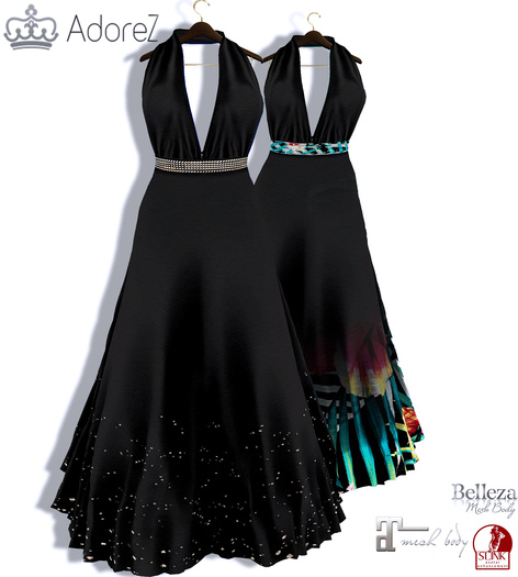 AdoreZ- Julie Long Dress Black