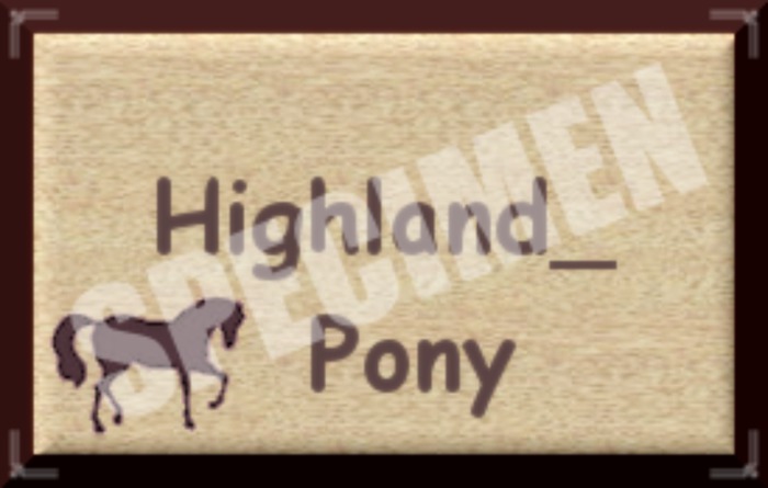HIGLAND PONY SIGN