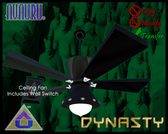 Dynasty Ceiling Fan - Gun Metal & Chrome 