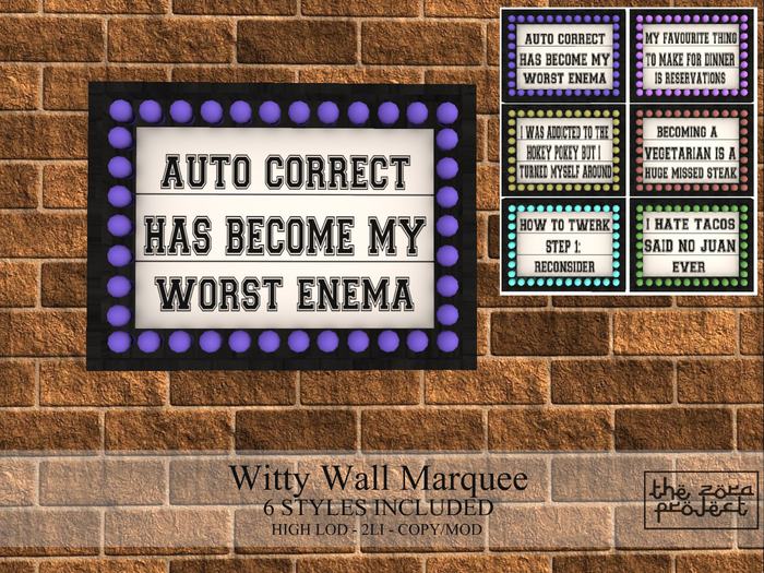[zora] Witty Wall Marquee Pack
