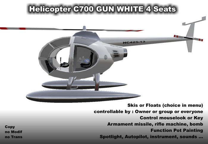 Helicopter C700 white Gun