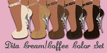 *PL* - Dita Cream/Coffee Leather Stars Color Set Pump Boxed
