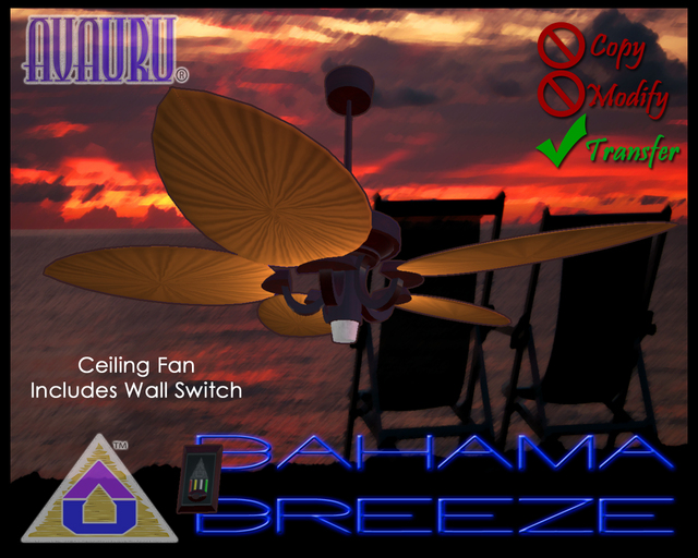 Bahama Breeze Ceiling Fan - Cherry 
