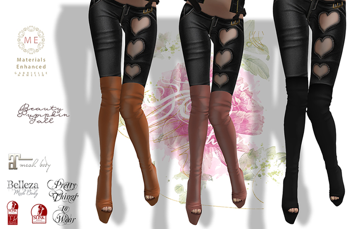 .::Pretty Beauty::. Thigh High Boots on HUD - Fall Pumpkin