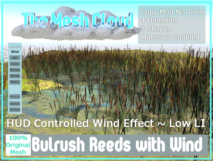 [TMC] Animated Bulrush Catail Pond Reeds Wind Effect with HUD Control