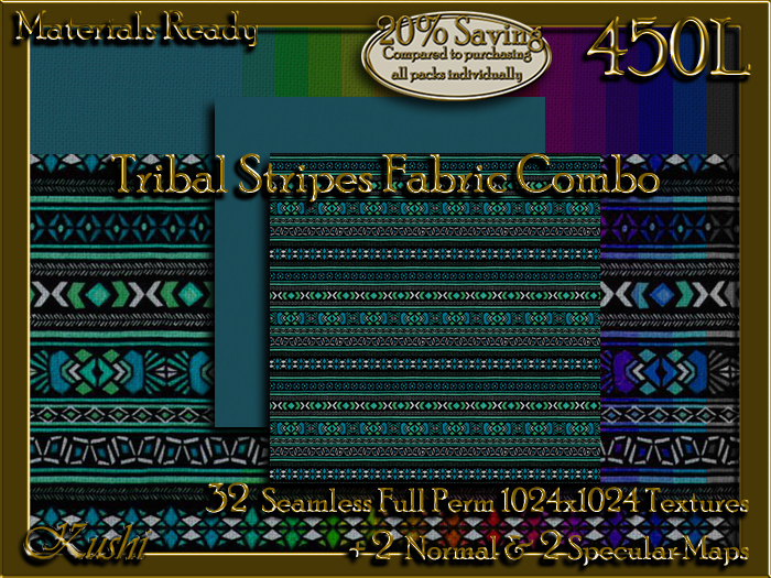 !Kushi! TribalStripesCOMBO Textures -WEAR TO UNPACK