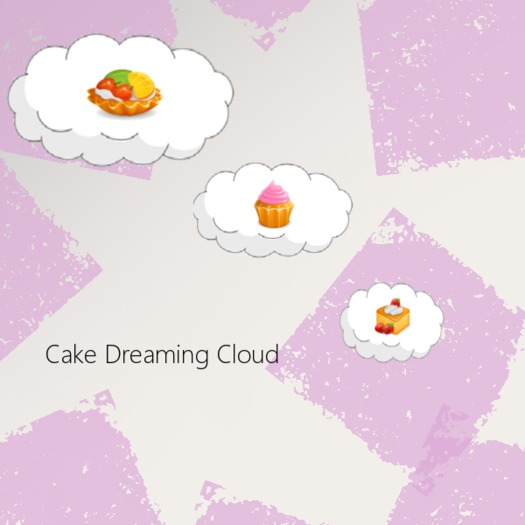 Cake Dreaming Thought Bubbles
