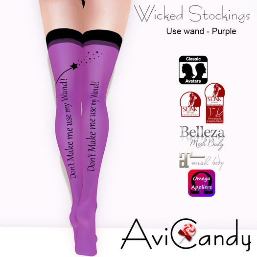 AVICANDY Wicked Stockings - Use Wand - Purple