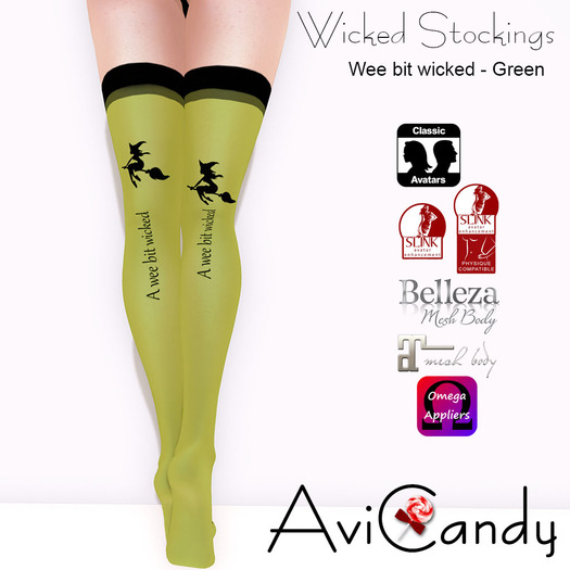 AVICANDY Wicked Stockings - Wee bit wicked - Green