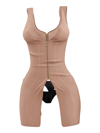 Kaithleen's Leather Open Dress - Tan