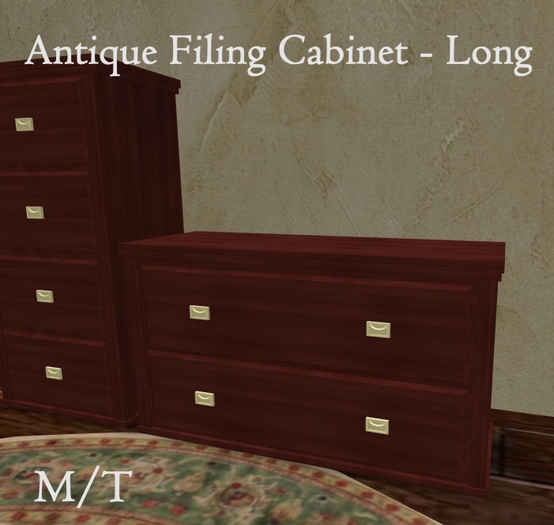 Antique Filing Cabinet - Long v1 - MESH