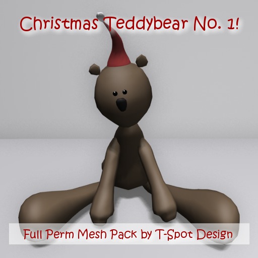 T-Spot Mesh - Christmas Teddy Bear 1 - Leaning Forward - LI=1