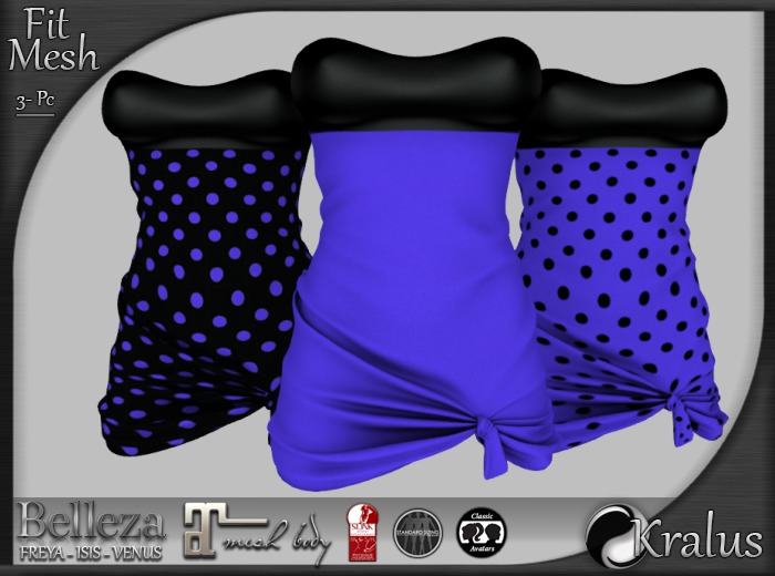 ::Kralus:: Mesh : Knotted Dress : Blue
