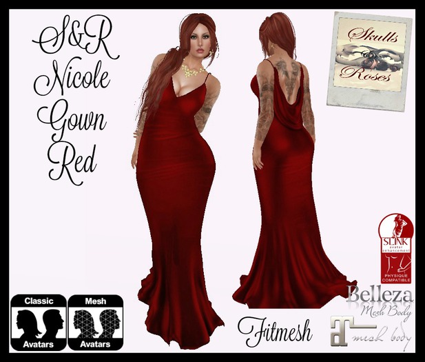 S&R Nicole Gown Red 
