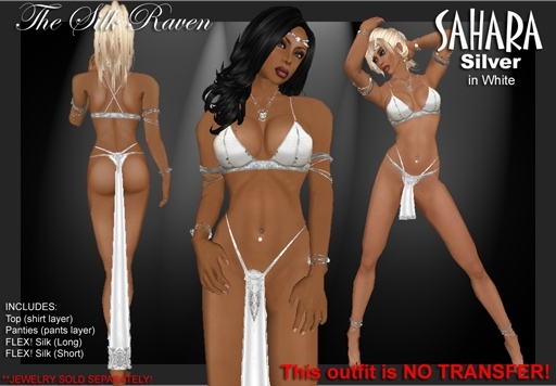 *TSR* Sahara Silk - WHITE/silver