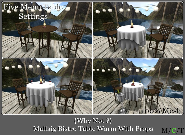 {Why Not?}Mallaig Bistro Table Warm With Props-Boxed