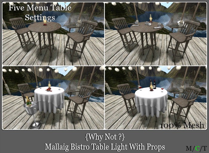 {Why Not ?}Mallaig Bistro Table Light With Props-Boxed