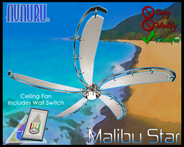 Malibu Star Ceiling Fan - Stainless