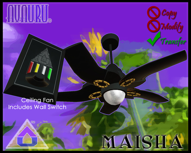 Maisha Ceiling Fan - Gold Lacquer