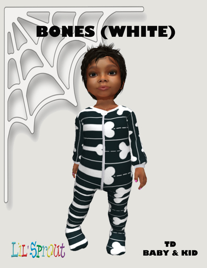 BONES (WHTIE) PAJAMA BOXED (Wear to unpack)