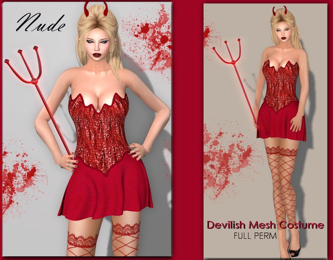 Nude[Devilish Rigged Mesh Costume] Full Perm Halloween Party