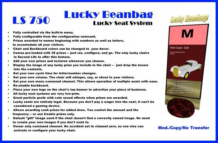 Lucky Beanbag 2.0 (Copy Version)(Packed)