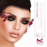Limited item: Oceane - Mesh Butterflies 2 for Face - Wine