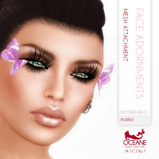 Limited item: Oceane - Mesh Butterflies 2 for Face - Purple