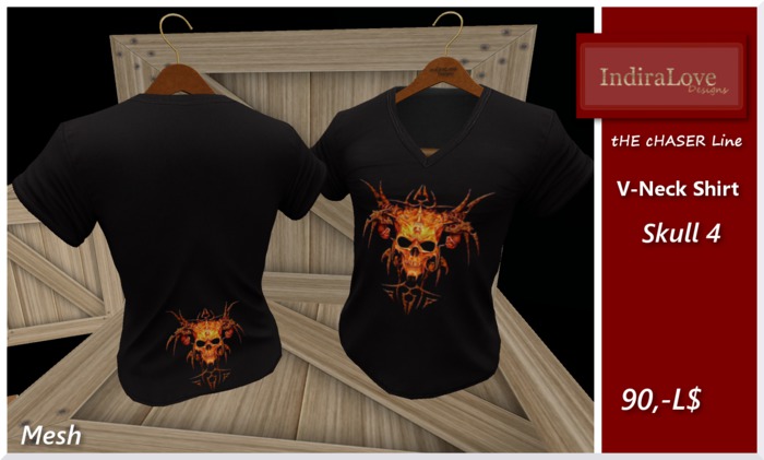 IL~tHe cHASER Line~V-Neck Shirt Skull 4