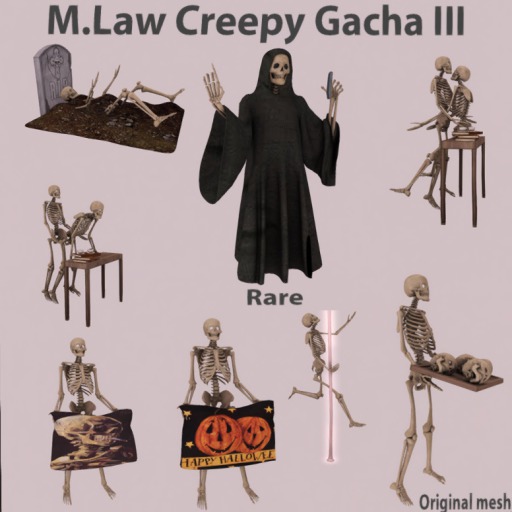 M LAW Creepy Gacha Skeleton Flag Two