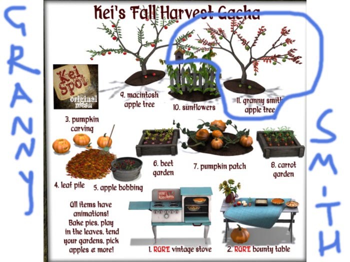 11. Kei's Fall Harvest Gacha (granny smith apple tree)