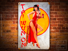 TAI WUN ON Cheeky Sexy Pin Up Poster | Rusty Metal Style Wall Sign 
