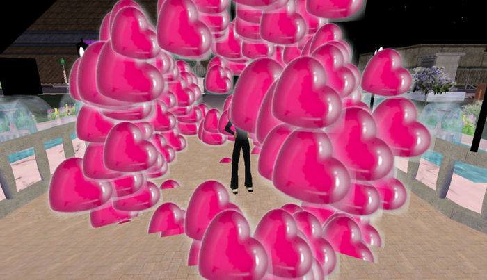 MM pink hearts poof