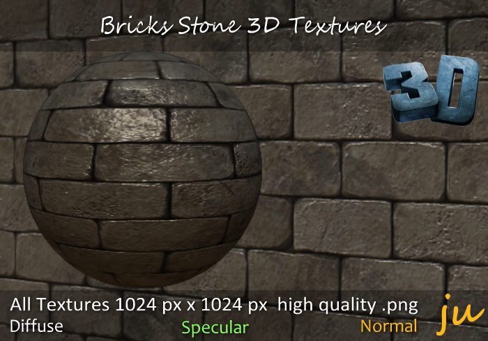 JU Bricks Stone 3D Textures Full Perm