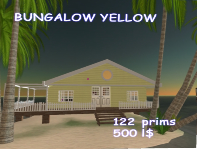 B&F Prefabs Bungalow yellow 122 prims