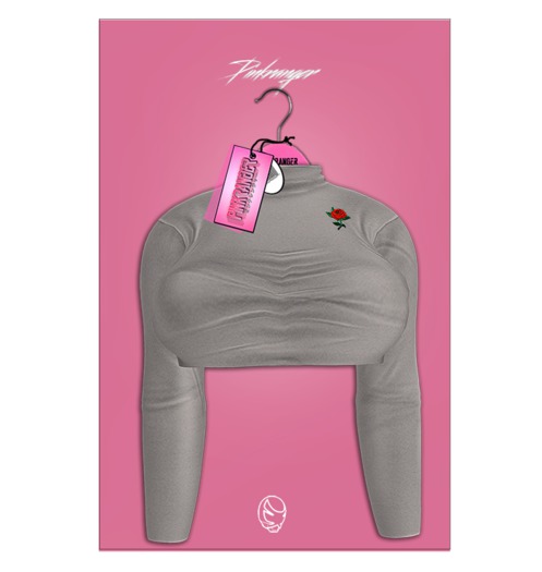 PINKRANGER. Ro$e Doll Crop (Grey)