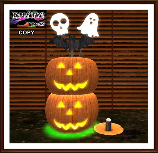 Halloween - Pile of Pumpkins with Spooky Sticks