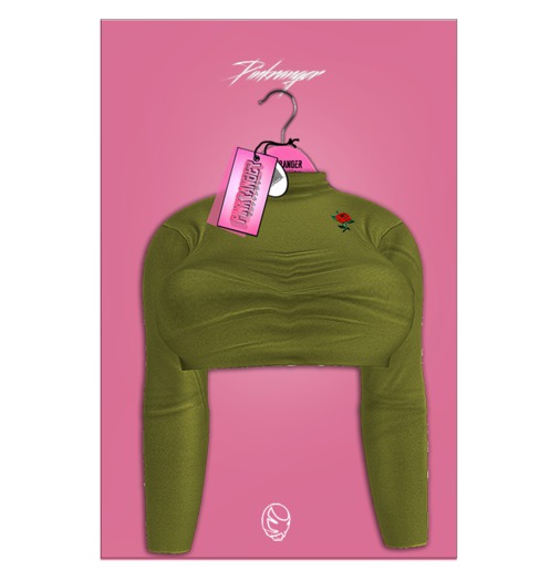 PINKRANGER. Ro$e Doll Crop (Olive)