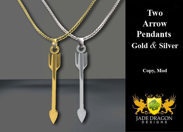 Arrow Pendants - Gold  and Silver