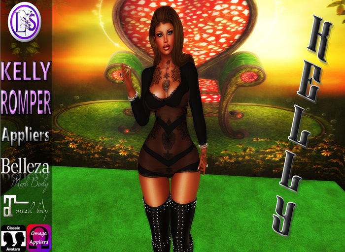 .~LS~KELLY ROMPER {BLACK} <PROMO>