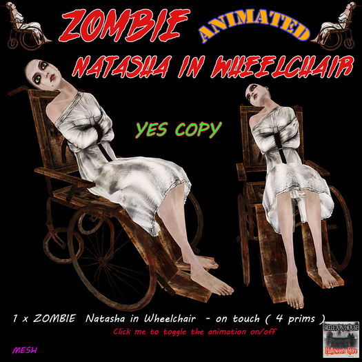ZOMBIE  Natasha in Wheelchair  - ANIMATED (box)
