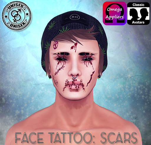 FTB - Tattoo & Appliers: Face Tattoo~ Scar Face (HALLOWEEN)
